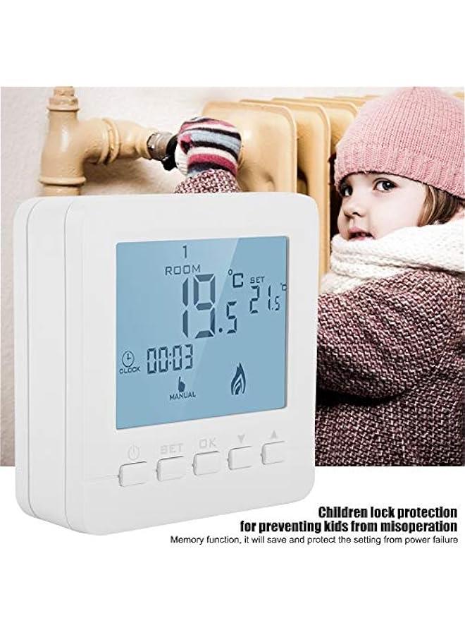 Thermostat Temperature Controller, Programmable Digital Thermostat LCD Screen Heat Pump Smart Thermostat, with Children Lock Protection, Data Memory, Holiday Mode, Different Working Modes - Image 5