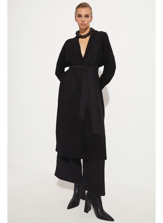 June Exclusive Long Knitwear Cardigan Black - Image 3