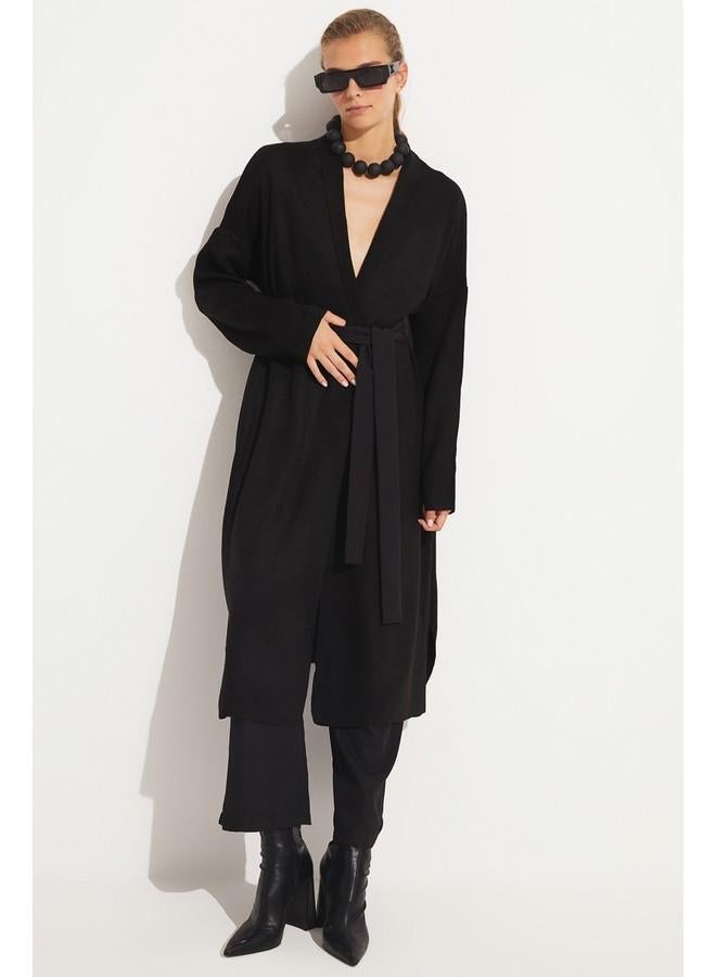 June Exclusive Long Knitwear Cardigan Black - Image 1