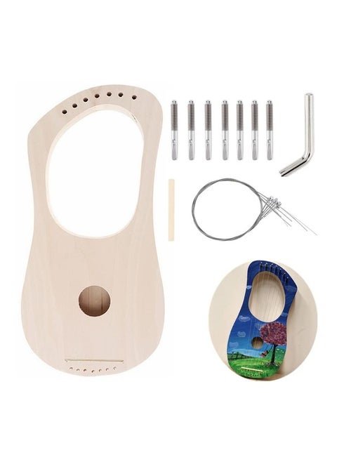 Lyre Harp, Lyre Harp 7 String DIY Kit, Adult/Child Musical Instrument, Make Your Own Bass Wood, Lyres Wood String Lyre Harp with String Post String Saddle Tuning