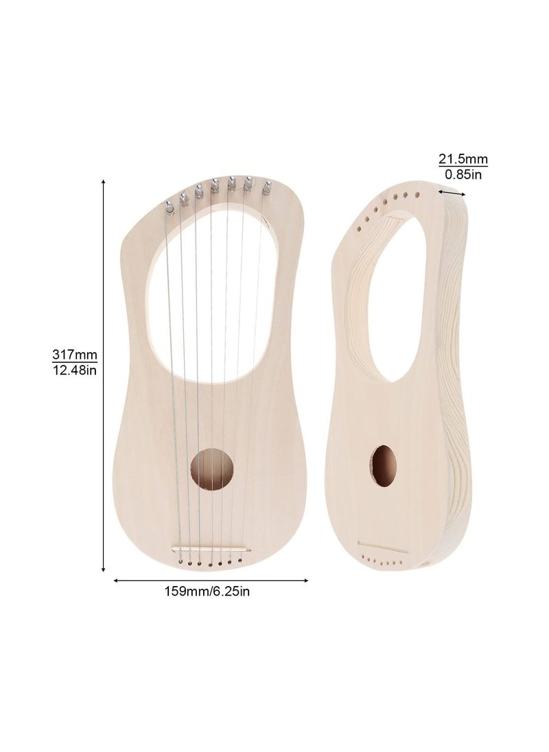 null - Lyre Harp, Lyre Harp 7 String DIY Kit, Adult/Child Musical Instrument, Make Your Own Bass Wood, Lyres Wood String Lyre Harp with String Post String Saddle Tuning - Image 1