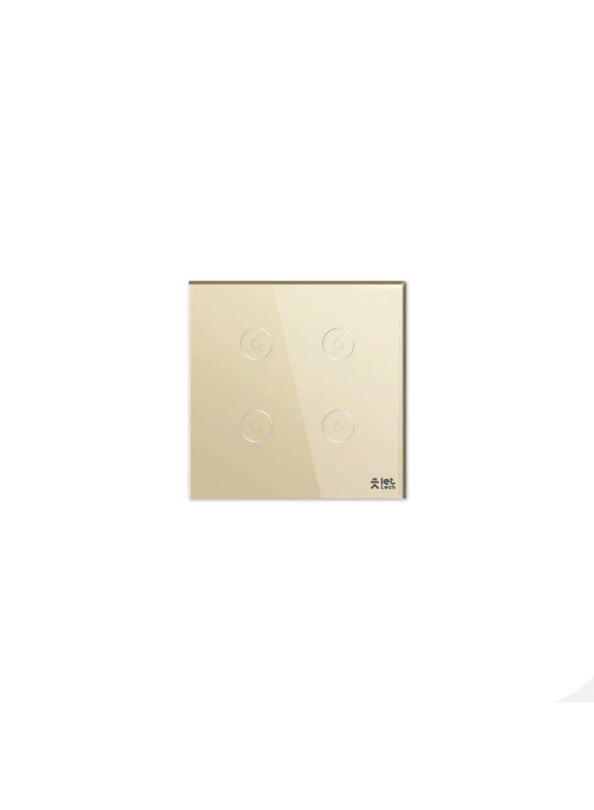 دع التقنية مفتاح إنارة ذكي واي فاي رباعى - ذهبى - Image 1