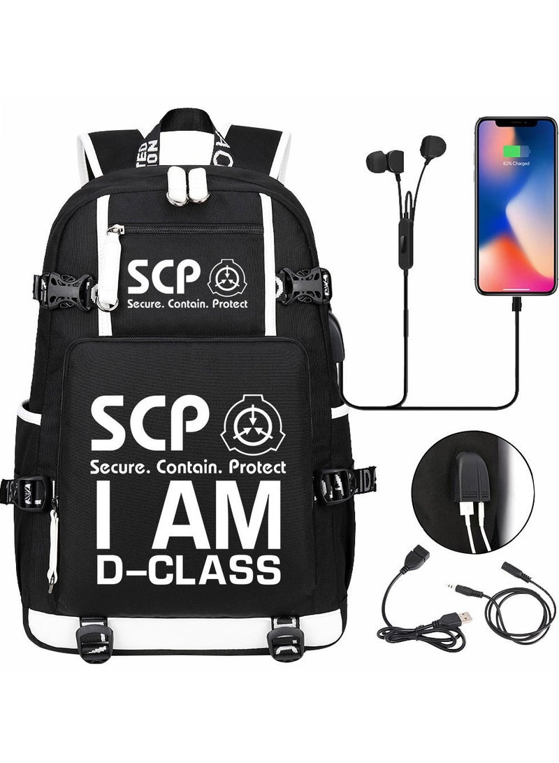 USB Print Youth Casual Travel Backpack
