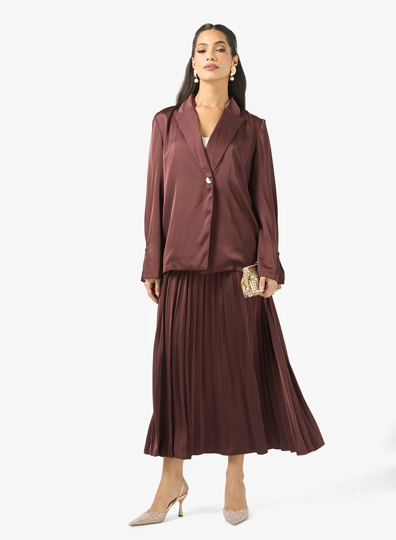Blazer & Pleated Skirt Set