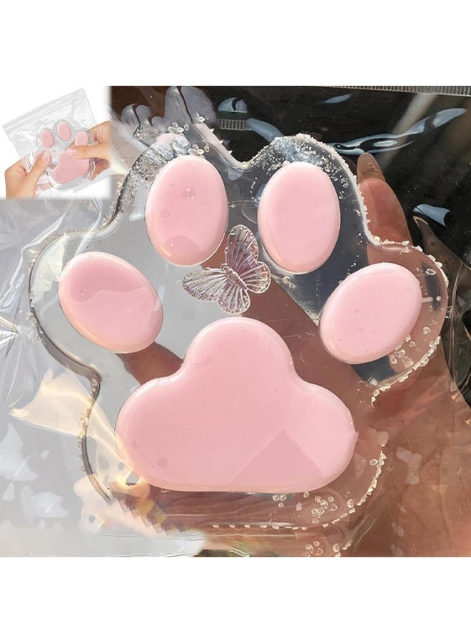 Handmade Big Cute Clear Taba Squishy Cat Paw Squeeze Toys for Stress Relief - Image 1