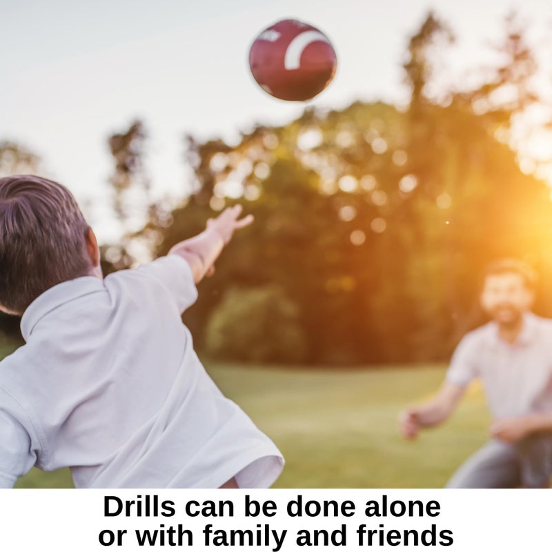 Pure Drop Puredrop American Football Training Equipment Aid Coach Cards Great Training Drills for Practice Exercises and Workouts at Home Activity Toys for Beginners Kids Adults and Youth Players Toss Throwing - Image 4