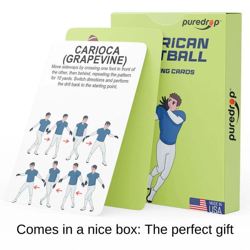 Pure Drop Puredrop American Football Training Equipment Aid Coach Cards Great Training Drills for Practice Exercises and Workouts at Home Activity Toys for Beginners Kids Adults and Youth Players Toss Throwing - Image 5