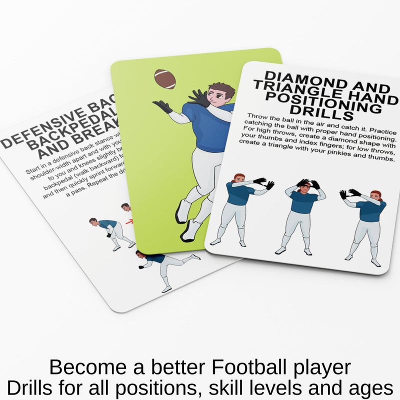 Pure Drop Puredrop American Football Training Equipment Aid Coach Cards Great Training Drills for Practice Exercises and Workouts at Home Activity Toys for Beginners Kids Adults and Youth Players Toss Throwing - Image 2