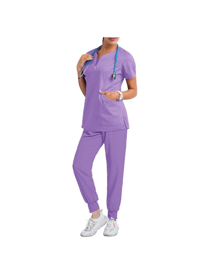 NIBEMINENT Summer Nurse Scrubs  Pet Grooming Institution Spa Scrubs Blouse Quick Dry Nurse Workwear - Image 2