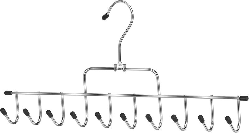 Whitmor 10 Hook Accessory Hanger in Chrome/Black for Belts and Ties - Image 1