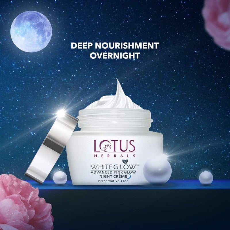 LOTUS HERBALS Lotus Herbals Whiteglow Advanced Pink Glow Night Cream Intense Hydration Preservative Free For All Skin Types 50g - Image 3
