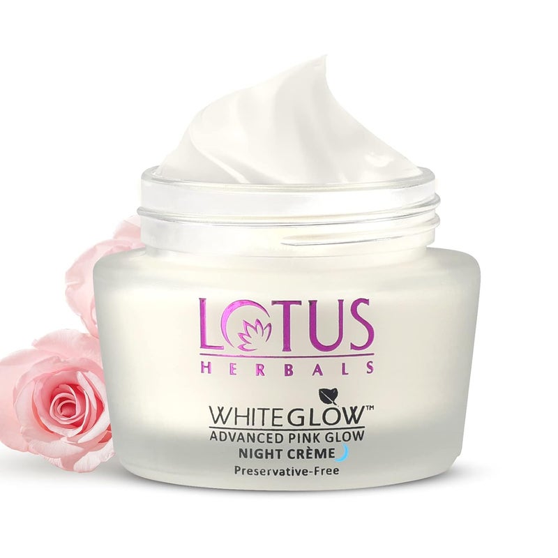 LOTUS HERBALS Lotus Herbals Whiteglow Advanced Pink Glow Night Cream Intense Hydration Preservative Free For All Skin Types 50g - Image 1