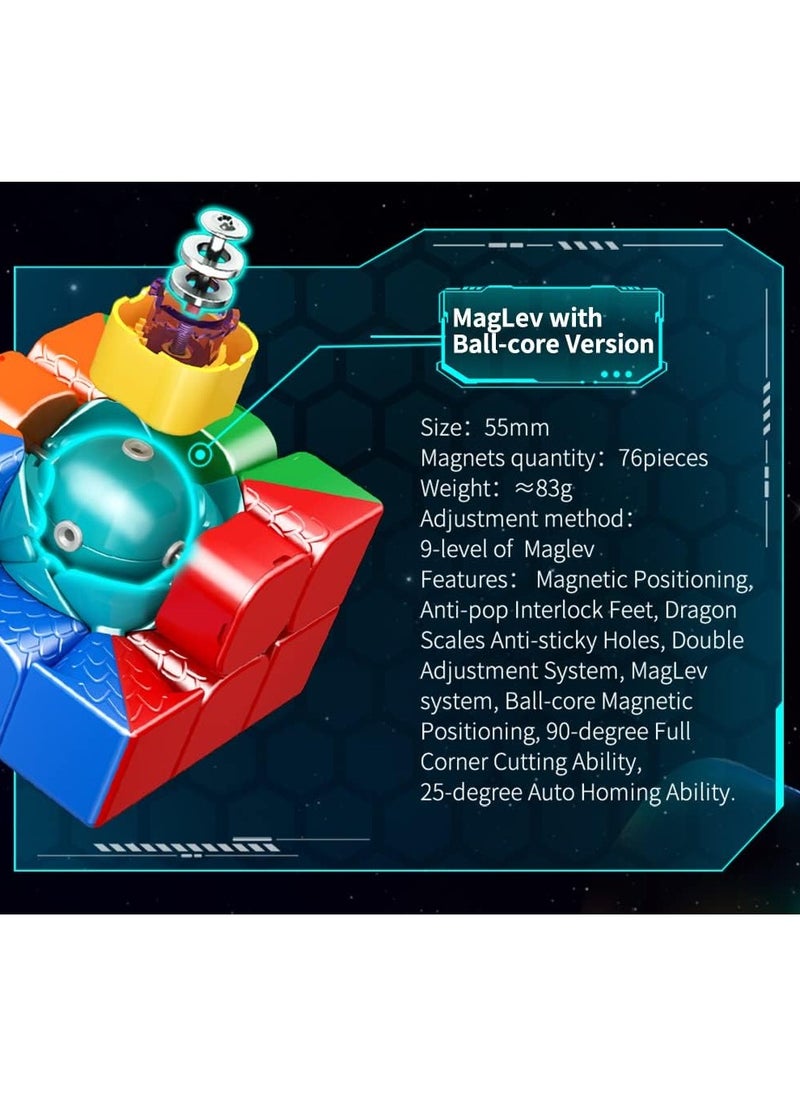 MoYu - MoYu HUAMENG YS3M Maglev With Ball Core 3X3 Latest 2023 Version Stickerless Speedcube - Image 1