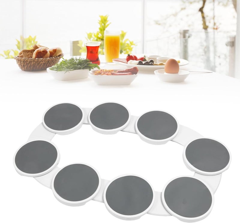 Home-Cloud دوران هوم كلاود لجدول الطعام المستدير والطويل - طاولة دوارة قابلة للتمديد لمطابخ وطاولات الطعام المستطيلة - هدية رائعة! الحفلات والتجمعات. (رمادي) - Image 1