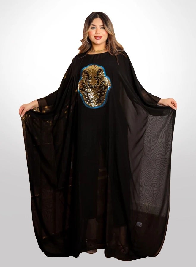 زمرد چلابية دبي شيفون - تطريز - Image 1