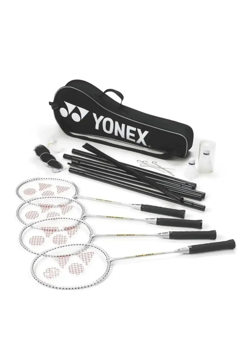 Yonex YONEX GR303 Set of 4 Player Badminton Rackets | Aluminum Racquets | Grip Size 3 3/4 Inches | Ideal for Outdoor Play | Durable & Lightweight | Garden, Beach, Backyard Game Set  - Image 1