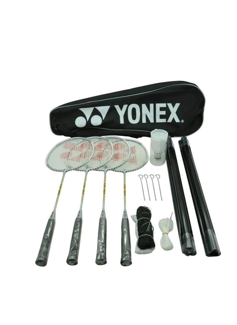 Yonex YONEX GR303 Set of 4 Player Badminton Rackets | Aluminum Racquets | Grip Size 3 3/4 Inches | Ideal for Outdoor Play | Durable & Lightweight | Garden, Beach, Backyard Game Set  - Image 2