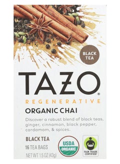 TAZO Regenerative Organic Chai Black Tea 16 Tea Bags 1.5 oz (43 g) 