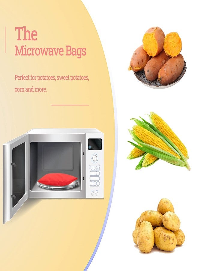 LeeYean Microwave Potato Bag, 3 Pack Reusable Express Microwave Potato Cooker Bag, Baked Potato Cooker Perfect Potatoes 4 Minutes - Red Baked Pouch - Image 2
