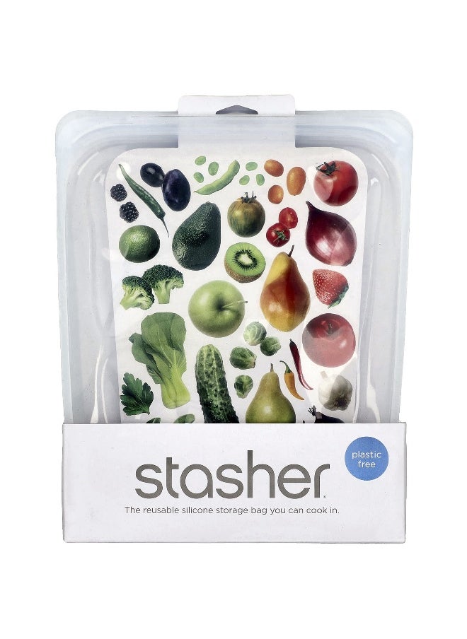 Stasher Stasher, Reusable Silicone Food Bag, Half Gallon, Clear, 64.2 fl oz (1.92  l)  - Image 1
