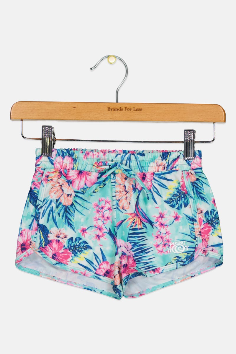 Piping Hot شورت سباحة مزخرف بالأزهار للفتيات الصغيرات، متعدد الألوان - Image 2