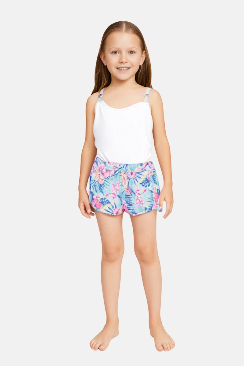 Piping Hot شورت سباحة مزخرف بالأزهار للفتيات الصغيرات، متعدد الألوان - Image 1
