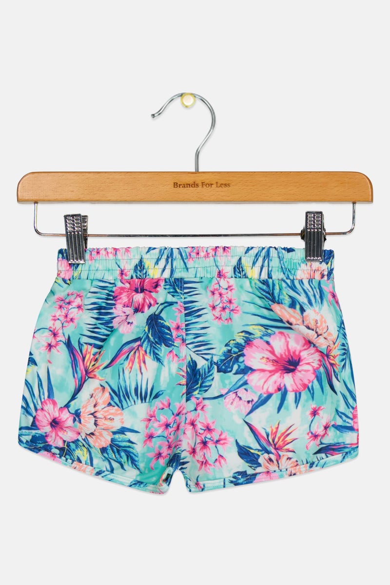 Piping Hot شورت سباحة مزخرف بالأزهار للفتيات الصغيرات، متعدد الألوان - Image 3