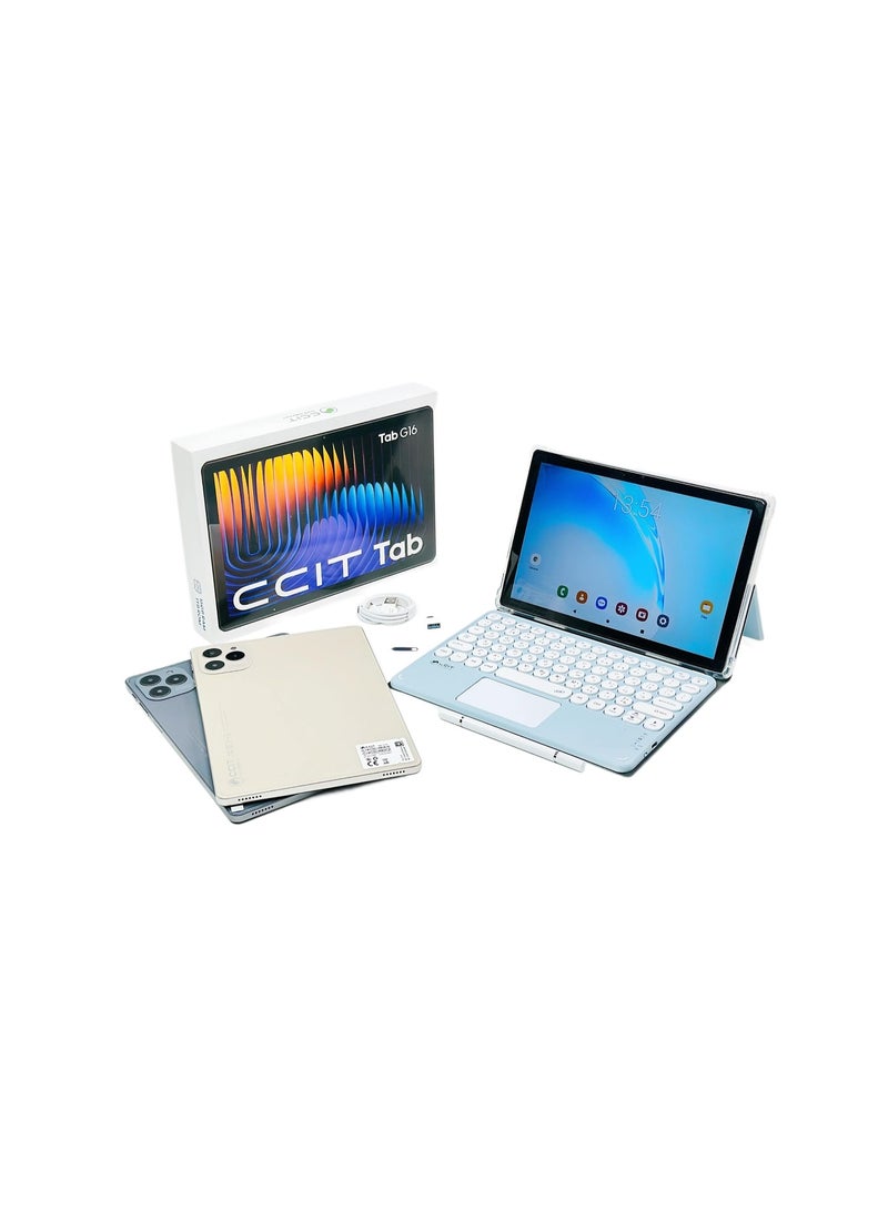 CCIT Tab G16 10.1" Android Tablet with Keyboard  Dual SIM  WiFi  4GB RAM + 64GB ROM  Kids & Adults  Detachable Keyboard  Type-C Charging - Image 1