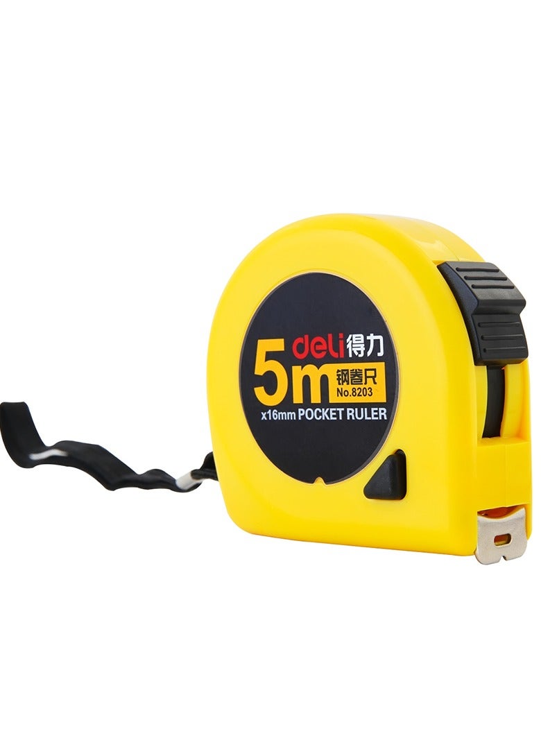 Deli 8203 Steel Measuring Tape 5m – Shockproof ABS Case, Smooth Retraction, Clear Triple-Side Scale, Comfortable Grip - Image 2