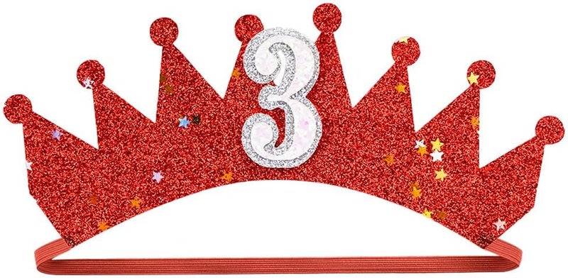 BBTDIN Long lifespan Baby Birthday Hair Clips Pin Birthday Girls Hairclips Cake Crown Girls Hairpin JBC34 (Red Crown-3) Classic trendy design picks - Image 2
