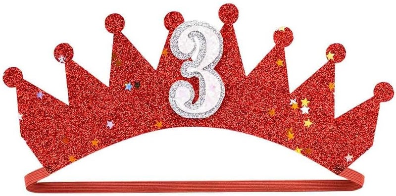 BBTDIN Long lifespan Baby Birthday Hair Clips Pin Birthday Girls Hairclips Cake Crown Girls Hairpin JBC34 (Red Crown-3) Classic trendy design picks - Image 1
