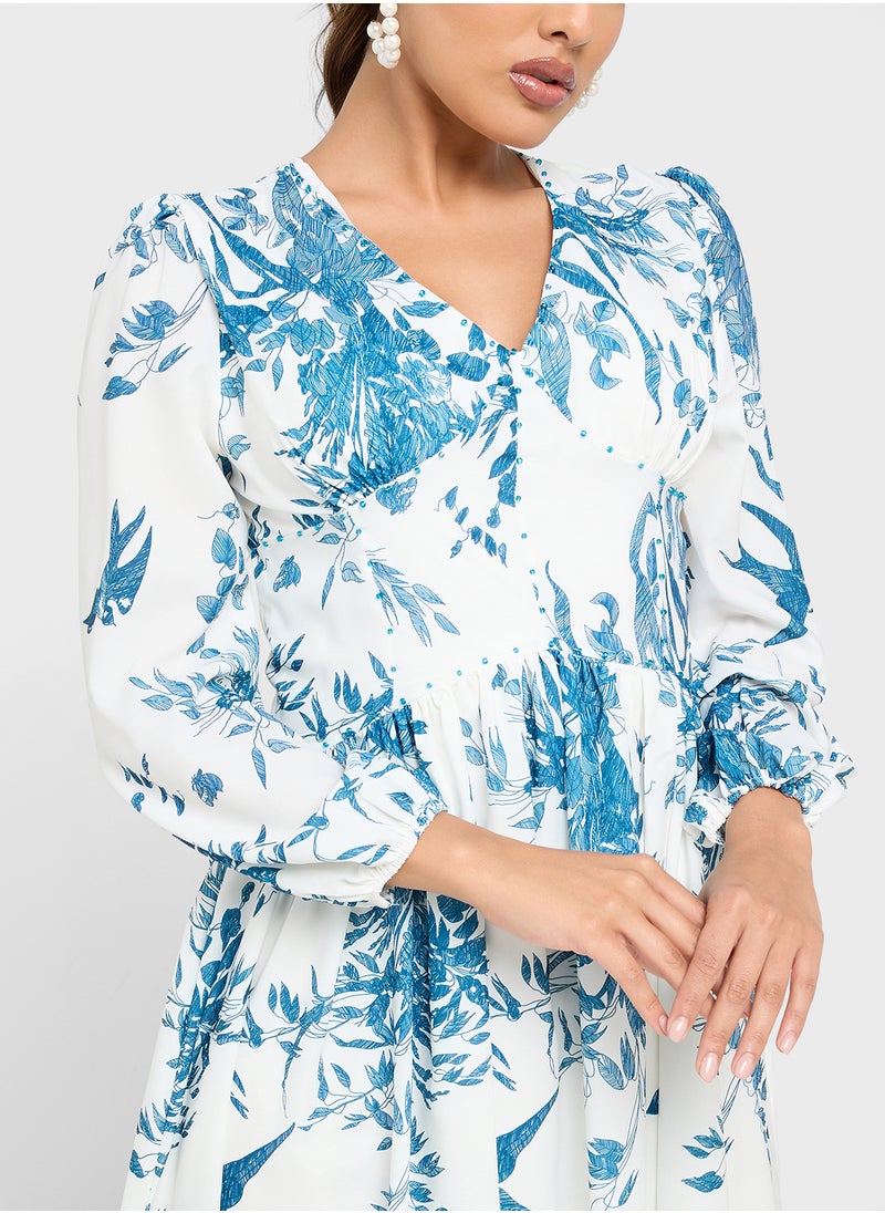 ELLA Monochrome Print Dress  - Image 3