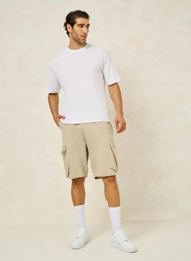 Styli Styli Solid Oversized Shorts with Cargo Pocket Detail