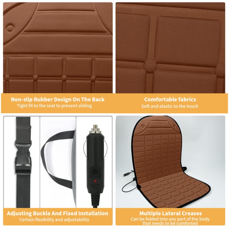 Mrsenloi 2 PCS Seat Cushion Comfortable Winter Seat Cover, Gifts for Family (Brown) - Image 3