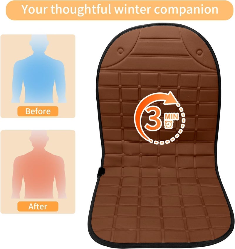Mrsenloi 2 PCS Seat Cushion Comfortable Winter Seat Cover, Gifts for Family (Brown) - Image 4