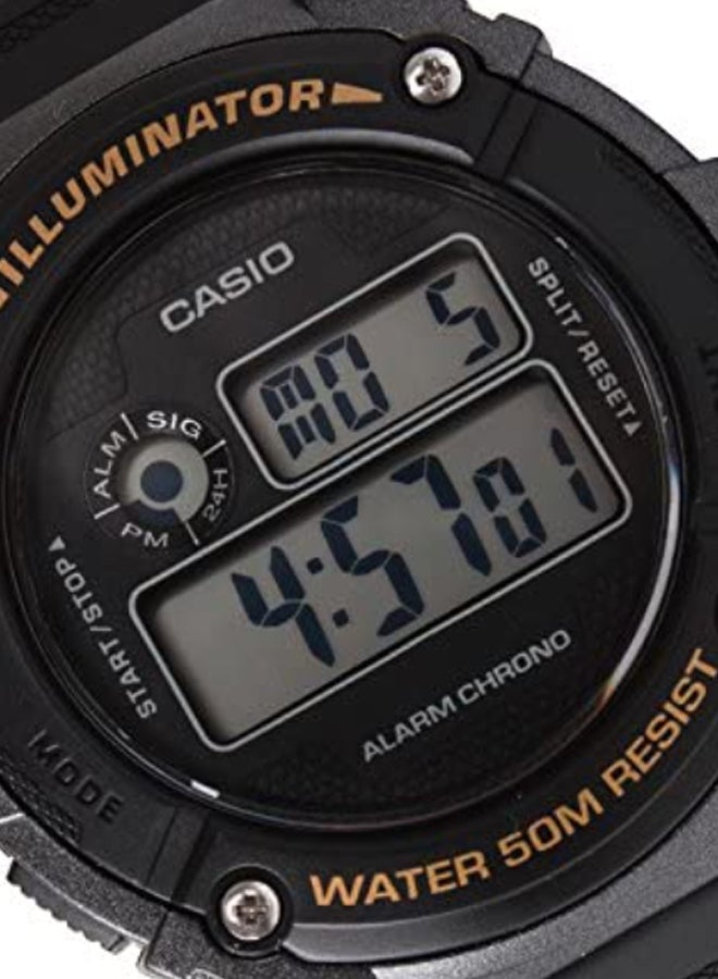 CASIO Men Youth Digital Watch W-216H-1BVDF - 46 mm - Black - Image 4