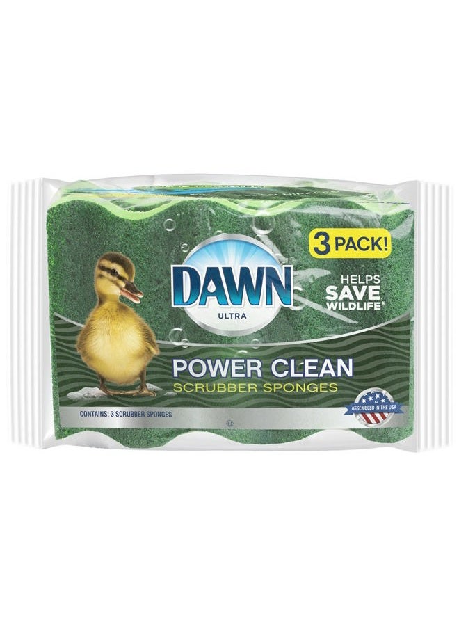Dawn Power Clean Scrubber Sponge, 3 Pack - Image 1