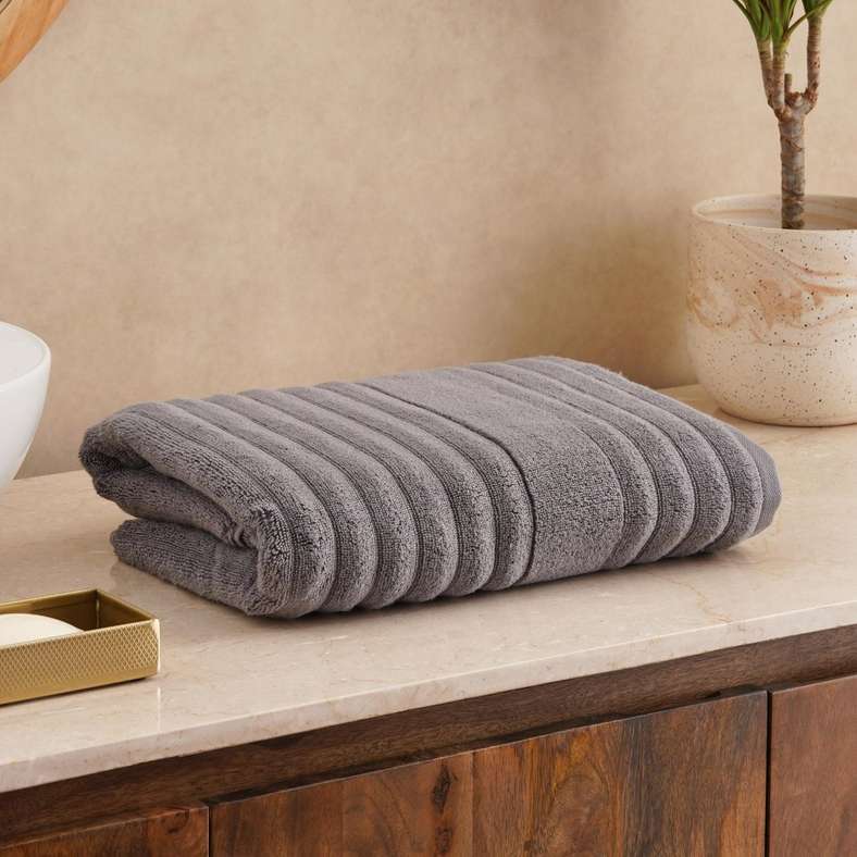 Pan Home Cotton Bamboo Bath Towel - Charcoal