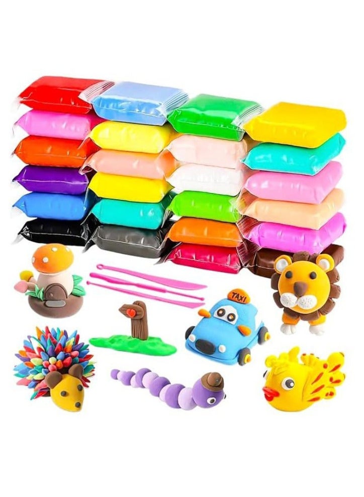 مجموعة ألعاب الطين الجاف الممتعة من VGRASSP، خفيفة الوزن للغاية، ناعمة ومبتكرة وملونة، مصنوعة يدويًا، لعبة تعليمية للأطفال، لتخفيف التوتر، لعبة طينية للأطفال، عبوة من قطعتين