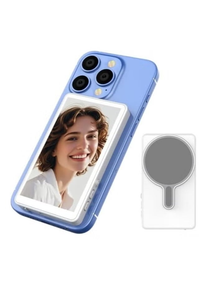 ELTRAZONE Wireless Magnetic Selfie Mirror Screen for Phone – 4.02 Inch IPS Rear Camera Display Adapter for Vlogging, Live Streaming, Rear Selfies, TikTok Video Recording & YouTube Content Creation  - Image 2