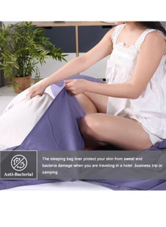 Cuken 180*210cm Sleeping Bag Liner with Storage Bag, Camping Travel Home Bed Sheet, Lightweight Breathable Hotel Compact Sacks(Purple)  - Image 2