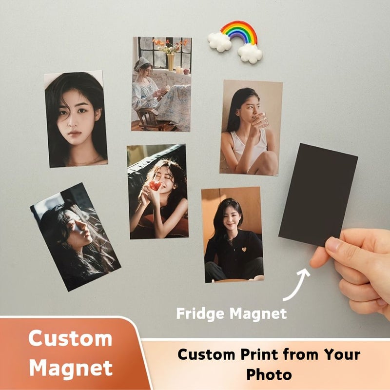 Custom Photo Refrigerator Magnet Round DIY Birthday Christmas Custom Gift Anniversary Exquisite Decoration Unique Ideal Valentine Gift Customizable Refrigerator Stickers Important Moments - Image 2