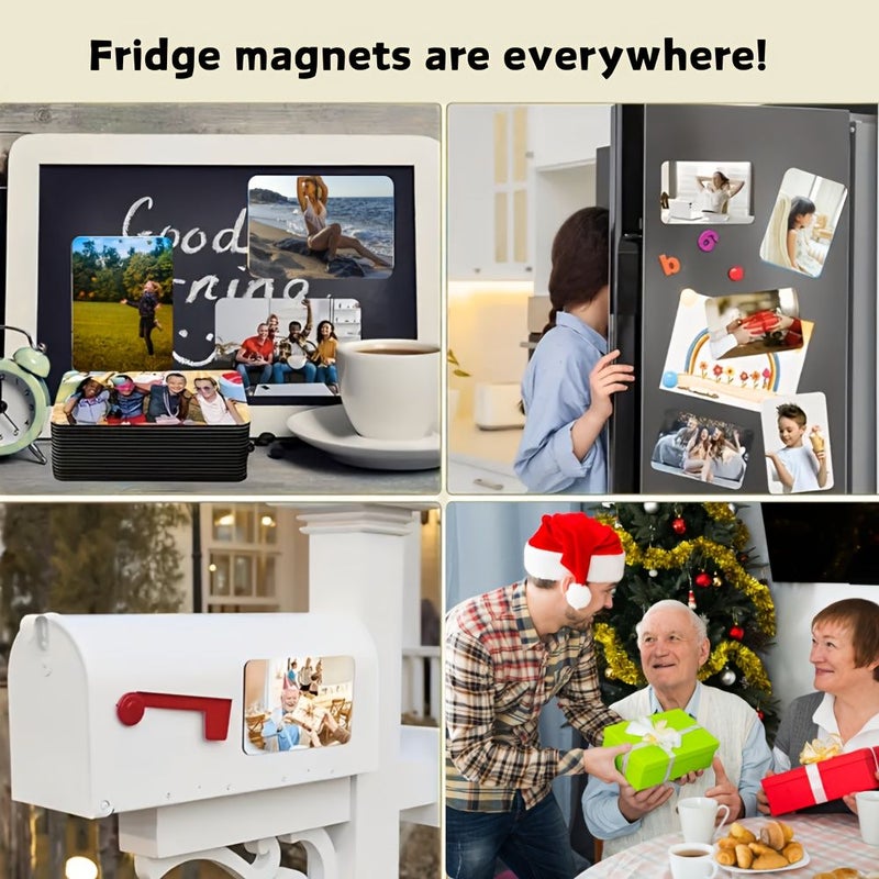 Custom Photo Refrigerator Magnet Round DIY Birthday Christmas Custom Gift Anniversary Exquisite Decoration Unique Ideal Valentine Gift Customizable Refrigerator Stickers Important Moments - Image 3