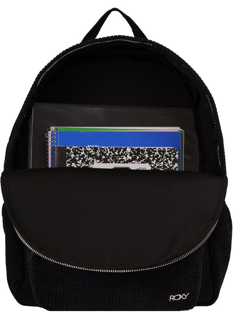 Roxy Roxy Womens Feeling Good Stylish Soft Corduroy Backpack with Padded Shoulder Straps and Exterior Storage Anthracite 15L  - Image 4