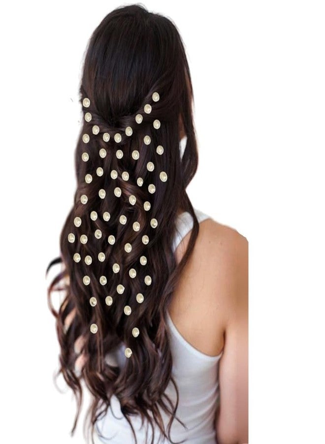 HAIR FLARE Round Pearl Beads Hair Sticker: Effortless DIY Adornment, 60 Pieces for Versatile Styling, Hair Accessories-2765 - Image 1