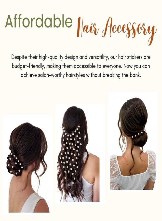 HAIR FLARE Round Pearl Beads Hair Sticker: Effortless DIY Adornment, 60 Pieces for Versatile Styling, Hair Accessories-2765 - Image 4