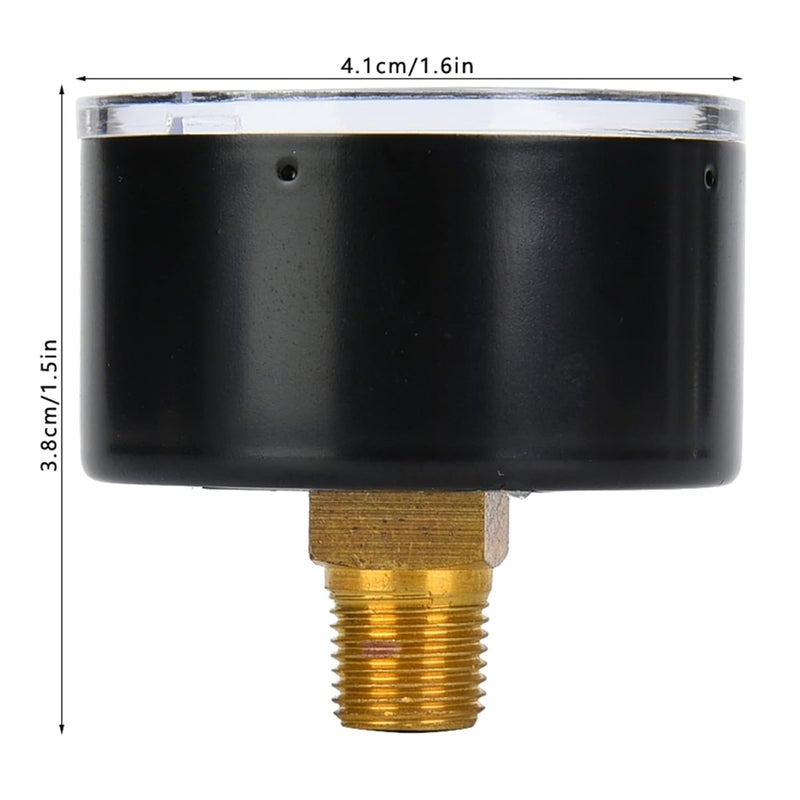 Mechanical Pressure Gauge 0 200psi 0 14bar BSPT Connection Durable Metal Case - Image 4