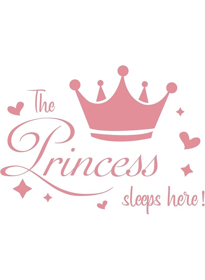 S-TOP Wall Decals, Pink Little Star Crown Inspirational Quotes for Kids Room, Removable Peel & Stick Decor, Nursery & Classroom Vinyl Stickers, Motivational Mural Art - Image 1