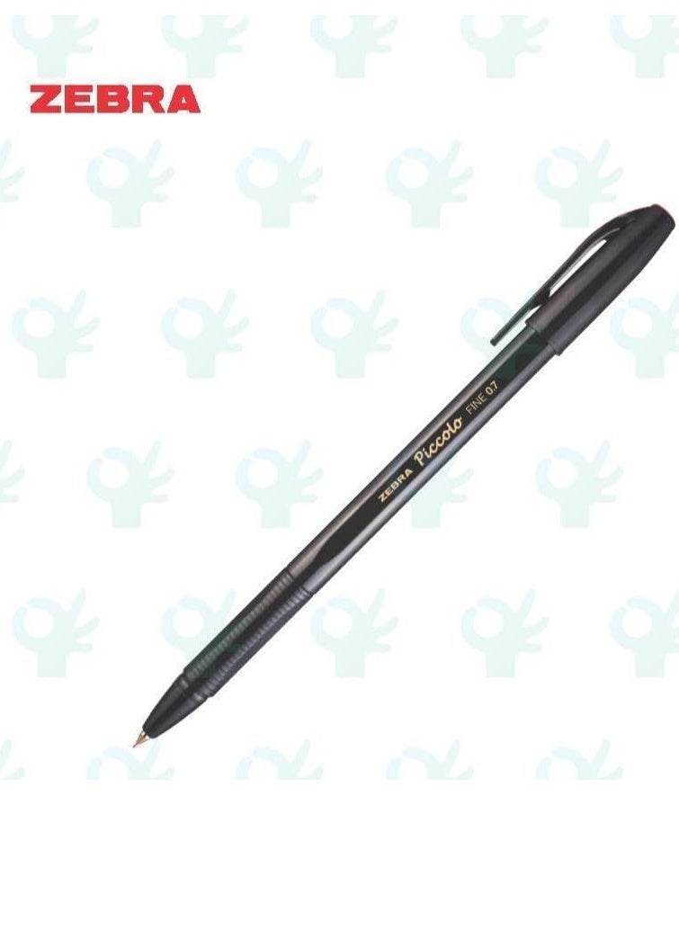 ZEBRA 12 Piece Piccolo Black Ball Pen 0.7mm Fine Tip  - Image 2