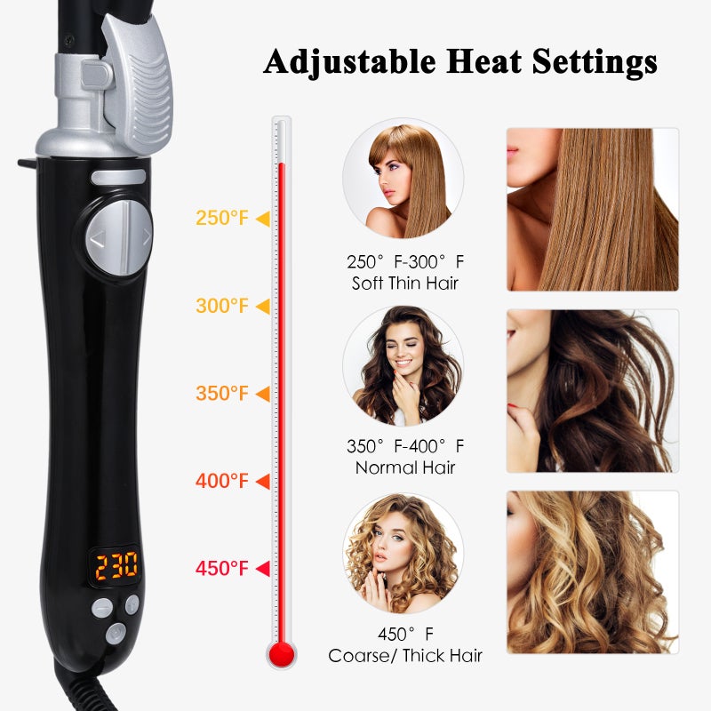 Hair Curler: Black UK Plug Automatic Rotating Ceramic Barrel - Versatile Styling Hair Curling Iron for Beginners, Home And Travel Use - Image 4